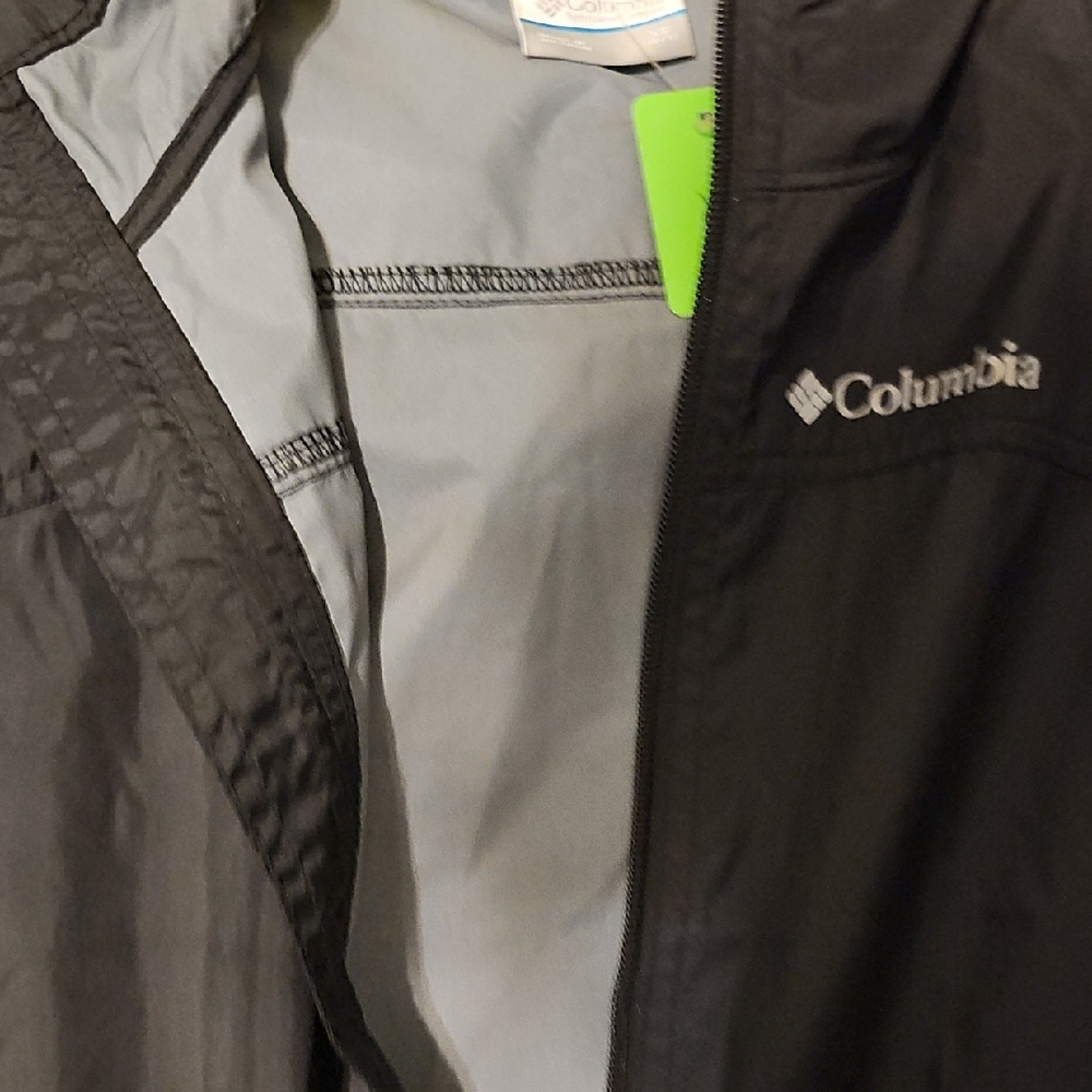 Columbia Black Jacket Windbreaker Size 6 - 7 Boy Girl Coat Hood Outerwear Rain - Picture 3 of 6